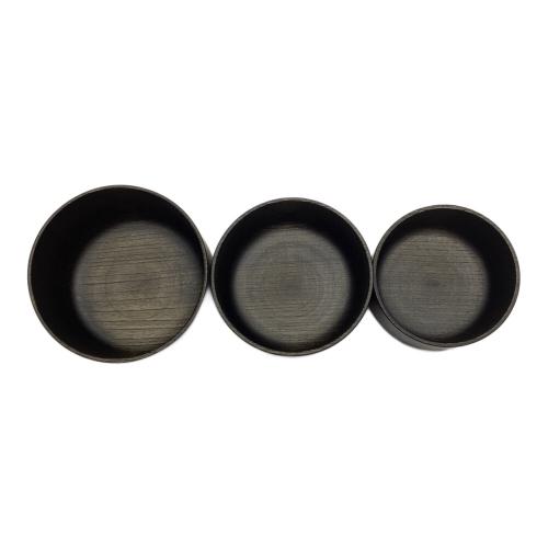 VIVAHDE (ヴィヴァフデ) アウトドア食器 器3点セット ブラック 天然木 山のうつわ