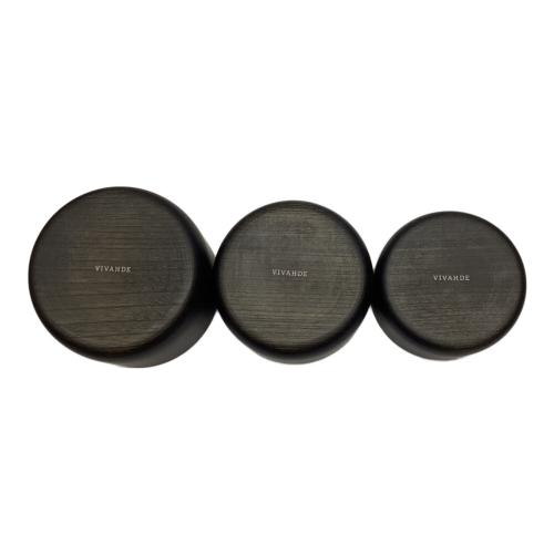 VIVAHDE (ヴィヴァフデ) アウトドア食器 器3点セット ブラック 天然木 山のうつわ