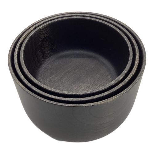 VIVAHDE (ヴィヴァフデ) アウトドア食器 器3点セット ブラック 天然木 山のうつわ