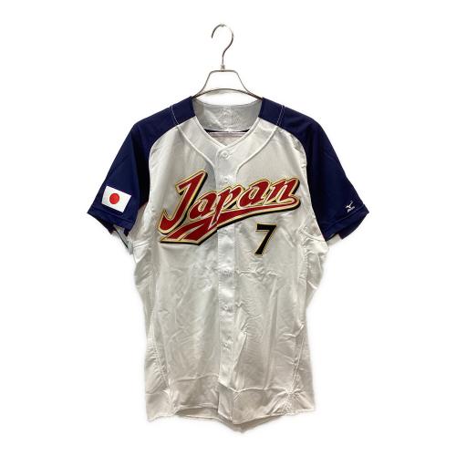 侍ジャパン (サムライジャパン) 応援グッズ SIZE O ホワイト×ネイビー 【7】西岡剛 ユニフォーム WBC2006年 ホーム プロ仕様モデル 52MK-08801