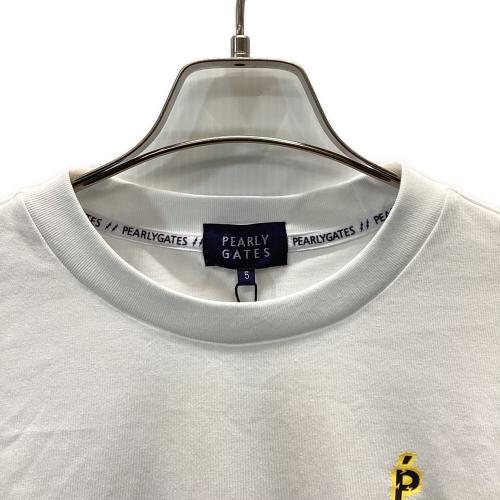PEARLY GATES (パーリーゲイツ) ゴルフウェア(トップス) メンズ SIZE L ホワイト プレーティング天竺半袖Tシャツ 053-5163331