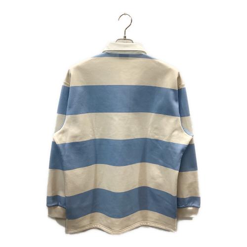 TaylorMade (テーラーメイド) ゴルフウェア(トップス) メンズ SIZE L ホワイト×スカイブルー UNITED ARROWS ボーダー柄ラガーシャツ M13485