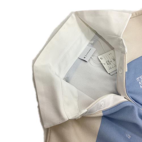 TaylorMade (テーラーメイド) ゴルフウェア(トップス) メンズ SIZE L ホワイト×スカイブルー UNITED ARROWS ボーダー柄ラガーシャツ M13485