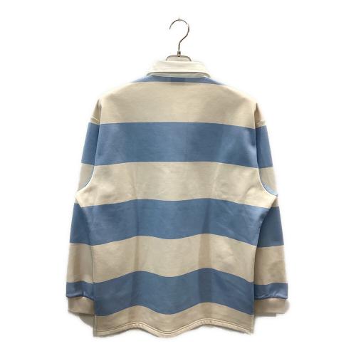 TaylorMade (テーラーメイド) ゴルフウェア(トップス) メンズ SIZE L ホワイト×スカイブルー UNITED ARROWS ボーダー柄ラガーシャツ M13485