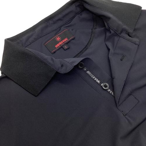 BRIEFING (ブリーフィング) ゴルフウェア(トップス) メンズ SIZE L ネイビー ロゴ バックリブ 半袖ポロシャツ ポロシャツ BRG241M70
