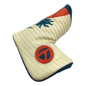 TaylorMade (テーラーメイド) ヘッドカバー ベージュ×グリーン ヤシの木風景 パター用 BEACH FRONT 限定
