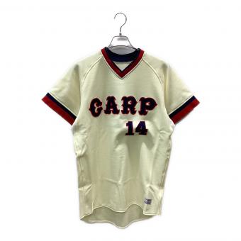 広島東洋カープ (ヒロシマトウヨウカープ) 応援グッズ ホワイト 【14】外木場義郎 1975-1976ホーム ユニフォーム BBM NOSTALGIC COLLECTION オーセンティックジャージ