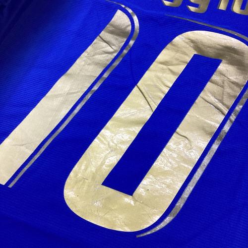イタリア代表 (イタリアダイヒョウ) 2006年優勝記念モデル エンブレム4つ星仕様 サッカーユニフォーム PR733735 【10】 ロベルト・バッジョ オーセンティック メンズ SIZE L ブルー