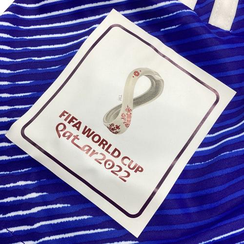 日本代表 (ニホンダイヒョウ) サッカーユニフォーム メンズ SIZE XL ブルー 【8】堂安律 2022W杯バッジ+スペイン戦マッチデー付 HF1845