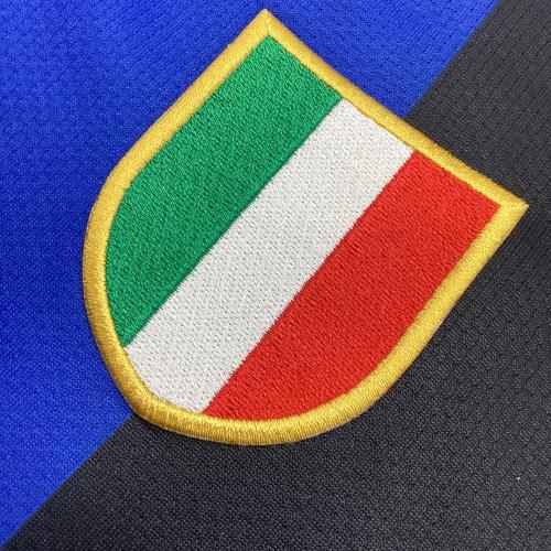 インテル (インテル・ミラノ) サッカーユニフォーム メンズ SIZE L ブルー×ブラック 06-07ホーム イタリア国旗パッチ 147163