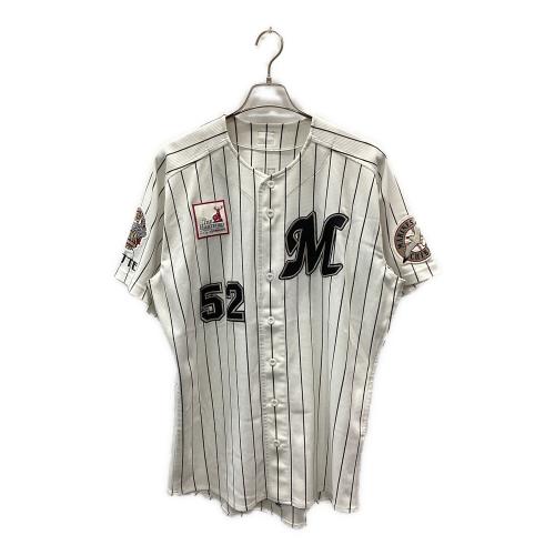 千葉ロッテマリーンズ (チバロッテマリーンズ) 52 塀内久雄 応援グッズ 2006年選手支給ユニフォーム アジアチャンピオンワッペン付 ホワイト