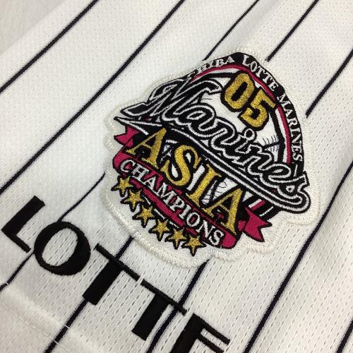 千葉ロッテマリーンズ (チバロッテマリーンズ) 52 塀内久雄 応援グッズ 2006年選手支給ユニフォーム アジアチャンピオンワッペン付 ホワイト