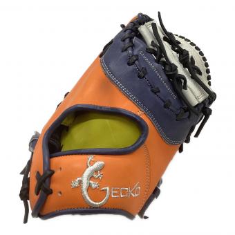 GECKO (ゲッコー) 軟式グローブ 収納袋付 ネイビー×オレンジ