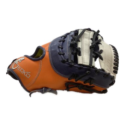 GECKO (ゲッコー) 軟式グローブ 収納袋付 ネイビー×オレンジ
