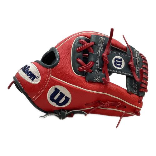Wilson (ウィルソン) ワナビーヒーロー 軟式グローブ RHI86H @ レッド×グレー