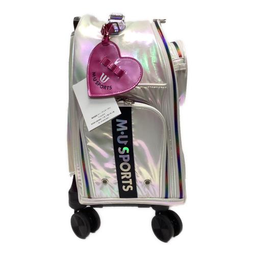 M U SPORTS (エムユースポーツ) ゴルフバッグ 703R6234 25年モデル ホワイト ホログラムオーロラデザイン キャリーバッグ