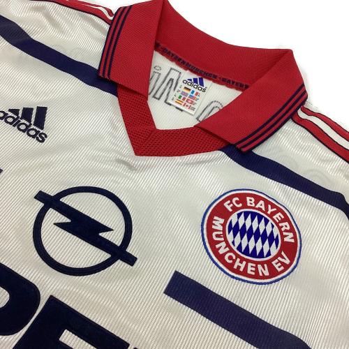 バイエルン・ミュンヘン サッカーユニフォーム 98-00 ビジターユニフォーム イングランド製 メンズ SIZE L レッドｘホワイト