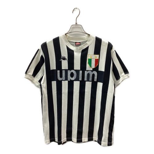 ユベントスFC (ユベントスエフシー) サッカーユニフォーム レトロシャツ kappa時代 約1990年前後 メンズ SIZE M ブラック×ホワイト