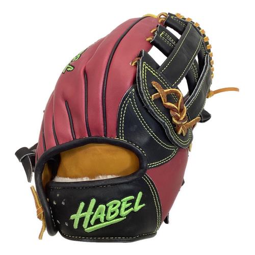 HABEL グローブ 軟式・硬式兼用 レッド×ブラック