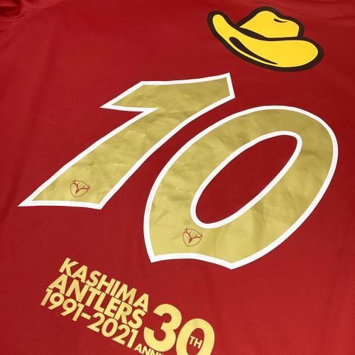 鹿島アントラーズ (カシマアントラーズ) サッカーユニフォーム CV9237 2021ホーム 30周年レジェンドナンバーモデル メンズ SIZE 3XL レッド