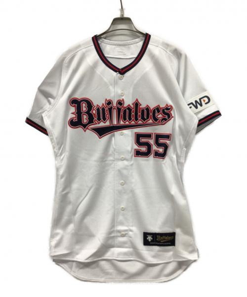 オリックス・バファローズ 応援グッズ SIZE O ホワイト DESCENTE サード 【55】T-岡田 ユニフォーム Bsオーセンティックサード オーセンティック PCLK19OR3M