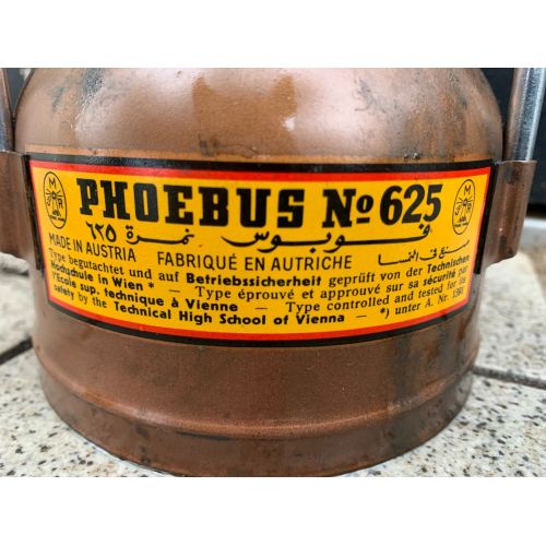 PHOEBUS (ホエーブス) ヴィンテージガソリンシングルバーナー オーストリア製 Eニップル付属(ガソリン・ケロシン使用可) 推定1960年代後半～1970年代前半製造 No.625 旧旧型 後期型