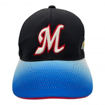 千葉ロッテマリーンズ (チバロッテマリーンズ) 応援グッズ SIZE57-58cm ブラック×ブルー DESCENTE 【28】松永 昂大 帽子 2016マリンフェスタ プロ仕様モデル 15CAP006