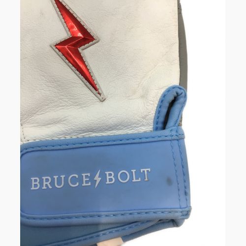 BRUCE BOLT グローブ SIZE XL ホワイト×ブルー プレミアムプロショートカーフ HAPP SERIES 両手 バッティンググローブ