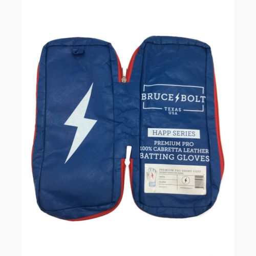 BRUCE BOLT グローブ SIZE XL ホワイト×ブルー プレミアムプロショートカーフ HAPP SERIES 両手 バッティンググローブ