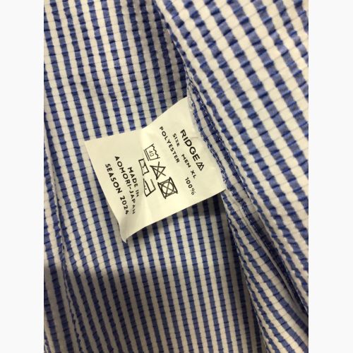 RIDGE MOUNTAIN GEAR トレッキングウェア(シャツ) メンズ SIZE XL ホワイト×ネイビー ベーシックロングスリーブシャツ ストライプ 品薄品 rbasic long sleeve shirt stripe