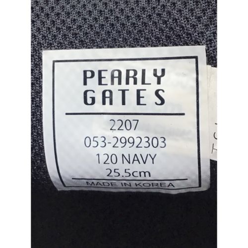 PEARLY GATES (パーリーゲイツ) ゴルフシューズ メンズ SIZE 25.5cm ブラック 2022年モデル・ローカット・元箱・巾着付 053-2992303