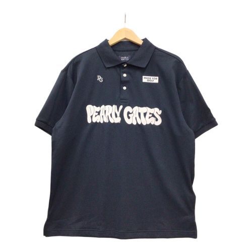 PEARLY GATES (パーリーゲイツ) ゴルフウェア(トップス) メンズ SIZE M ネイビー 2024年モデル・ベアワッフル 半袖ポロシャツ ポロシャツ 053-4160553