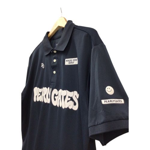 PEARLY GATES (パーリーゲイツ) ゴルフウェア(トップス) メンズ SIZE M ネイビー 2024年モデル・ベアワッフル 半袖ポロシャツ ポロシャツ 053-4160553