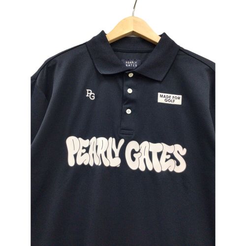 PEARLY GATES (パーリーゲイツ) ゴルフウェア(トップス) メンズ SIZE M ネイビー 2024年モデル・ベアワッフル 半袖ポロシャツ ポロシャツ 053-4160553