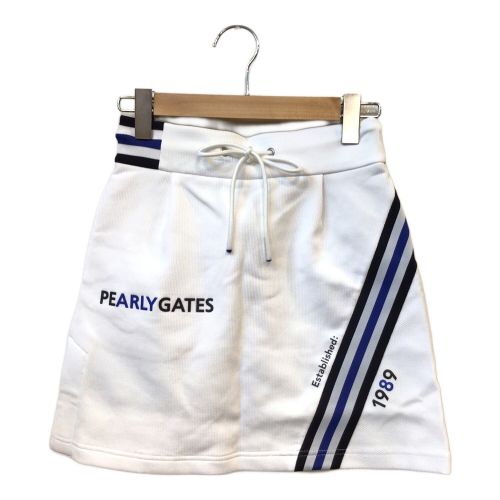 PEARLY GATES (パーリーゲイツ) ゴルフウェア(パンツ) レディース SIZE S ホワイト 2023年モデル・チェックインレイジャガード スカート ハーフパンツ 055-4134328