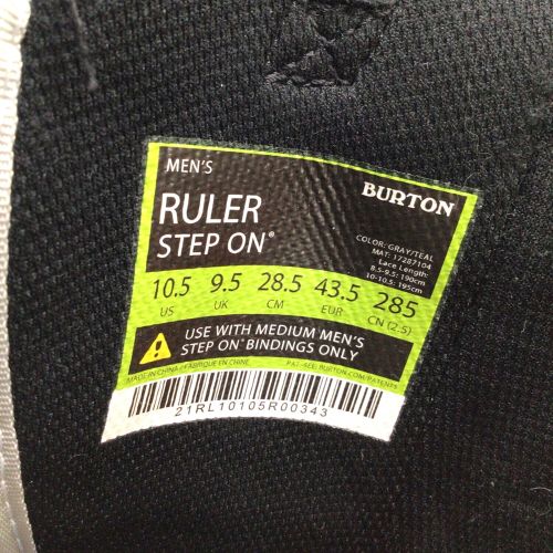 BURTON (バートン) スノーボードブーツ メンズ SIZE 28.5cm グレー 20-21 RULER STEP ON BOAシステム