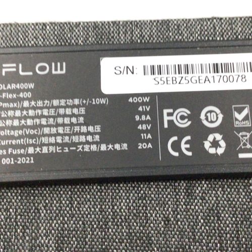 ECOFLOW (エコフロー) ポータブル電源アクセサリー 通電動作未確認 ソーラーパネル400W 未使用品