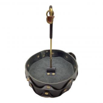 GRIND RODGE 収納ケース レザー 生刷り使用 グラインドロッヂ ボアブレザーワークショップ 希少品 Boab leather works モスキートコイルケース真鍮スタンドセット