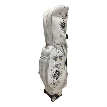 M U SPORTS (エムユウスポーツ) キャディバッグ ホワイト 703Q6122 9.0型 北欧デンマーク花と王冠のロイヤルイメージキャディバック