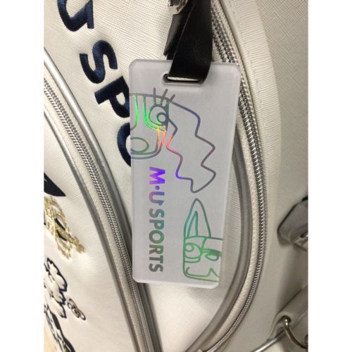 M U SPORTS (エムユウスポーツ) キャディバッグ ホワイト 703Q6122 9.0型 北欧デンマーク花と王冠のロイヤルイメージキャディバック