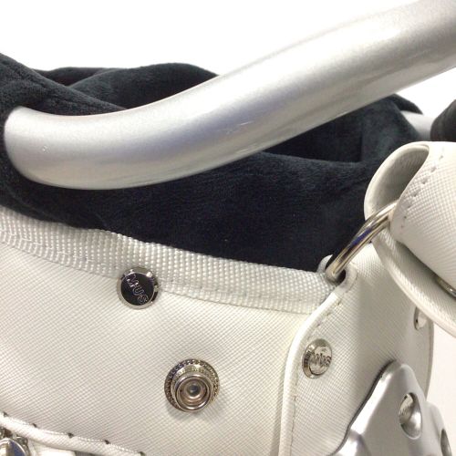 M U SPORTS (エムユウスポーツ) キャディバッグ ホワイト 703Q6122 9.0型 北欧デンマーク花と王冠のロイヤルイメージキャディバック