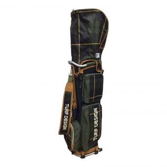 TURF DESIGN (ターフデザイン) キャディバッグ ネイビー×グリーン スタンド式 チェック 9.5型 47インチ対応 TDSCB-2372