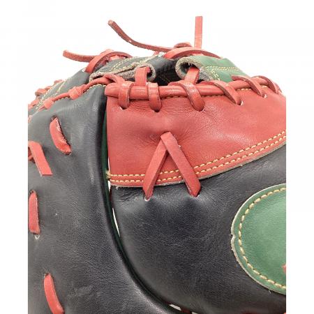 MUJI GLOVE 軟式グローブ グリーン×レッド×ブラック ファーストミット