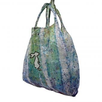 HIGH TAIL DESIGNS 登山雑貨 ブルー×グリーン ULショッピングバッグ