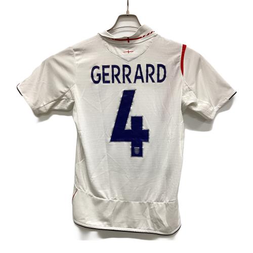 イングランド代表 (イングランドダイヒョウ) サッカーユニフォーム メンズ SIZE M ホワイト 2006年W杯 ゲームシャツ 【4】スティーヴン・ジェラード UMBRO