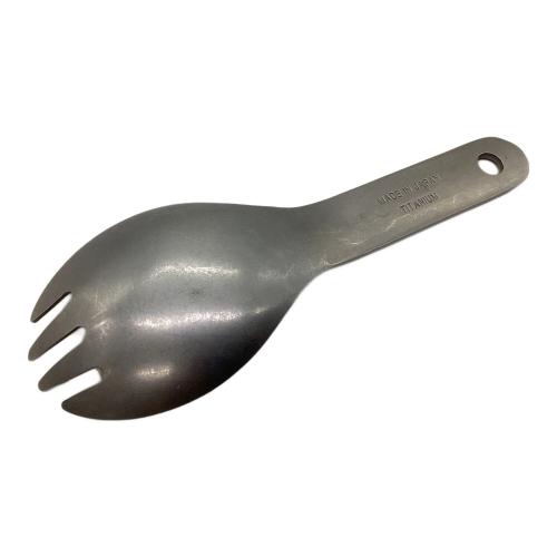 Snow peak (スノーピーク) アウトドア食器 廃盤品 チタン先割れスプーン ショート