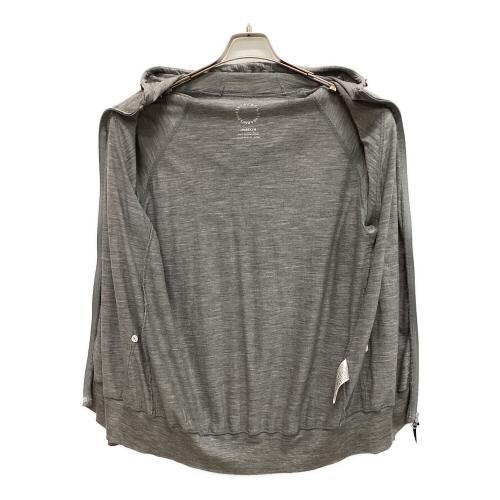 山と道 (ヤマトミチ) トレッキングウェア(シャツ) ユニセックス SIZE M グレー メリノウールフーディー フルジップパーカー 国内代理店表記 有