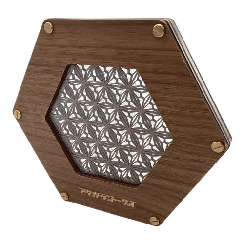 アサガラワークス アウトドア食器 ウォールナット LED麻柄コースター