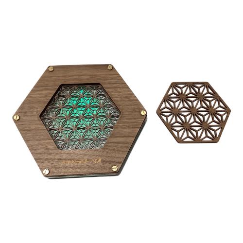 アサガラワークス アウトドア食器 ウォールナット LED麻柄コースター