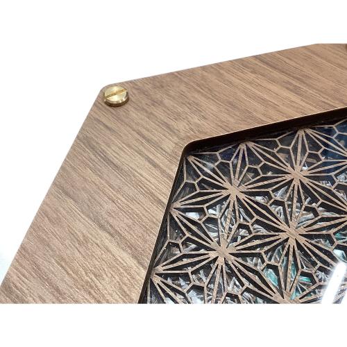 アサガラワークス アウトドア食器 ウォールナット LED麻柄コースター